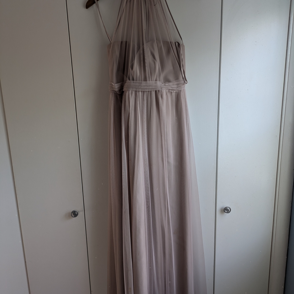 Amsale Taupe Maxi Dress